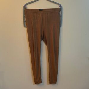 Charlie Paige Faux Suede Leggings – Cognac Brown, Size L